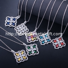 China White Gold Color Luxury Bridal CZ Crystal Necklace and Earring Sets Big Wedding Jewelry Sets For Brides supplier