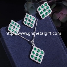 China CZ modern tribal beaded cubic zirconia stone silver Necklace Bracele Earring Ring jewelry set necklace set jewelry set supplier