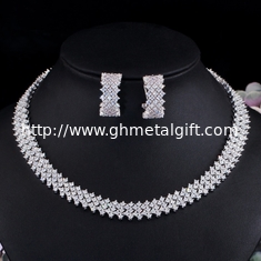 China New popular Luxury exquisite AAA CZ Necklace Jewelry Cubic Zirconia jewellery wedding indian necklace set jewelry sets supplier
