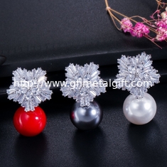 China Fashion zirconia earrings cz earrings classic simple earrings design jewelry earrings necklace jewelry set supplier