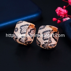 China  Luxuries CZ Earrings for Women Gold Zirconia Zebra Earrings Brides Bridesmaid jewelry earrings necklace jewelry set supplier
