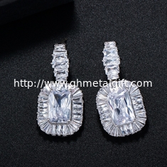 China High Quality Women Vintage Luxury Rhinestone Earring jewelry CZ Zirconia Drop Natural stone earrings supplier