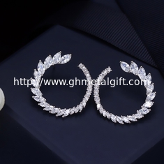 China Full Rhinestone Earring Wheat Ear Hoop Earrings Female High-end Light Luxury Fashion Exquisite Earring Jewelry Gift supplier