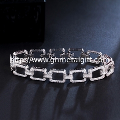 China Charm Classic AAA Cubic Zircon Squarel Bracelets For Woman Elegance Bracelet Wedding Party Birthday Gift supplier