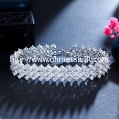 China Crystal Adjustable Bracelet Bangle for Women Gold Silver Color Wedding Bracelets &amp; Bangles Jewelry Gift supplier