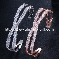 China Various Shaped  Bracelet Geometric Bezel Cubic Zirconia AAAA CZ Tennis Bracelet Classic Fashion Women Bangle Jewelry supplier
