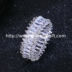 China CZ Zircon Crystal Ring Cross Silver Ring for Women Wedding Trendy Ring Jewelry with 925 Stamp CZ Stone Ring supplier