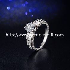 China CZ with Big Round Zircon Ring Elegant Women Wedding Rings High Quality Delicate Gift Ring Fashion AAA CZ RIng Jewelry supplier