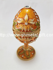 China Hand Painted Enameled Faberge Egg Style Decorative Hinged Jewelry Trinket Box Unique Gift Home Decor Jewelry Box supplier