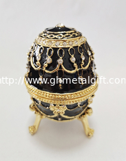 China Faberge Egg Jewelry Box Series Hand Painted Jewelry Trinket Box with Rich Enamel EggBox Sparkling Rhinestone Unique Gift supplier