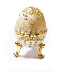China Faberge Egg Trinket Box Home Decorative Box Decorative Faberge Egg Trinket Jewel Box Enamel Easter Egg Jewelry Box supplier