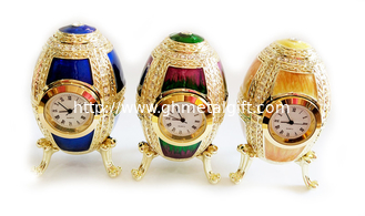 China Enamel Faberge Easter Egg Jewelry Box Metal Decorative Faberge Egg Jewelry Box Pewter Easter egg Russian trinket box supplier