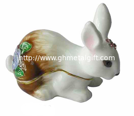 China Crystals Easter Bunny Trinket Box Easter Rabbit Trinket Box Bejeweled Rabbit Trinket Jewelry Box Rabbit &amp; Baby Gift supplier