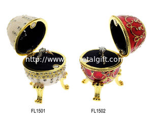 China Faberge Easter Eggs Russian Royal Enamel Box Jewellery Box Holder Faberge Egg Box Style Decorative Enameled Trinket Box supplier