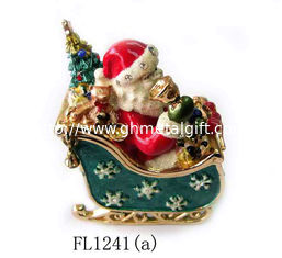 China Christmas Santa Claus Trinket Box Collections Metal Santa Claus Trinket Box supplier