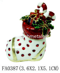 China Christmas Shoes Pewter Jewelry Box supplier