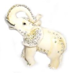 China Elephant Metal Crystal Rhinestone Jewelry Box Trinket Boxes supplier