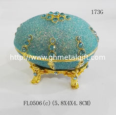 China Fashion Metal Alloy Rhinestone faberge egg jewelry box supplier