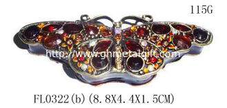 China Butterfly trinket box metal necklace jewelry box supplier