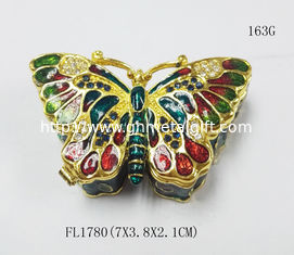 China Alloy butterfly trinket box metal Small Jewelry Boxes supplier