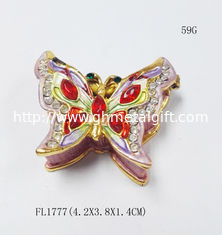 China Fancy Small Butterfly Metal Alloy Jewelry Box Small Butterfly Trinket Box supplier