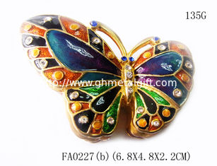China Alloy jewelry metal box butterfly trinket box  for promotion gift supplier