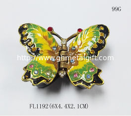 China Butterfly Design Colored gold Metal Jewelry Box supplier