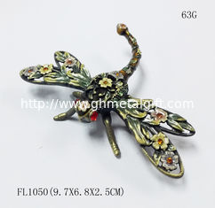 China Fashion  Dragonfly Metal Jewelry Box Dragonfly trinket box supplier