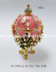 China Faberge Egg Jewelry Boxes Trinket Boxes decor metal crafts gift supplier