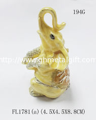 China Elephant trinket jewelry box, petwer metal jewelry box elephant decoration gifts box supplier