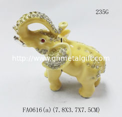 China Hot selling fashion elephant enamel jewelry box Elephant Shape Jewelry Boxes supplier