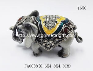 China Alloy Elephant Jewelry Box Small Jewelry Box elephant metal jewelry boxes elephant shape bejeweled box supplier