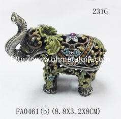China Funky elephant group set decorative indian metal jewellery boxes supplier