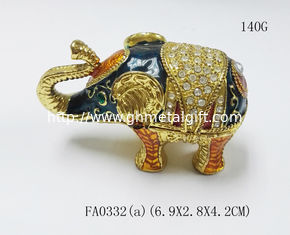 China Fashion elephant shaped metal jewelry box custom elephant shaped jewelry box wholesale supplier