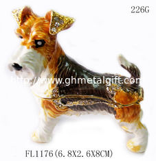 China wholesales metal dog shaped cheap antique jewelry box for promotional gift supplier
