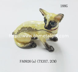 China dog alloy jewelry box decorative metal keepsake box fashion trinket box home decorative supplier