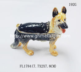 China China manufacture animal jewelry boxes cute labrador dog metal alloy trinket jewelry box supplier