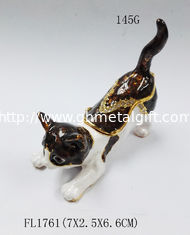 China Promotional custom cat animal jewelry box metal cat trinket boxes cat shaped jewelry boxes supplier