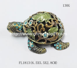 China Turtle Custom exquisite turtle shape pewter animal trinket jewelry box supplier