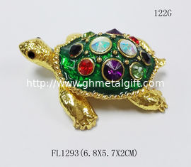China Fashion Alloy Turtle Jewelry Box green turtle trinket box/jewelry box supplier