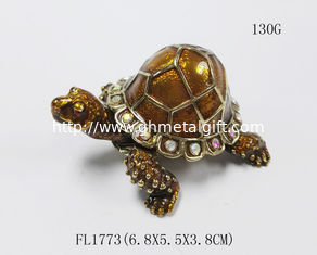 China Turtle animal wholesale baby turtle trinket boxes Turtle Enameled Trinket Boxes Box supplier