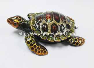 China Turtle jeweled animal trinket box turtle trinket jewelry box turtles antique pewter jewelry box supplier