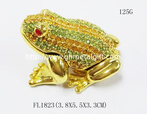 China Animal trinket jewelry box Frog diamond decoration pewter jewelry box supplier