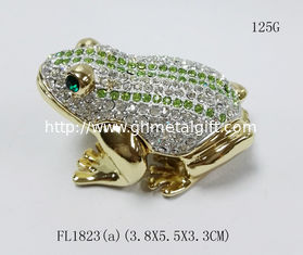 China Animal trinket jewelry box Frog diamond decoration trinket jewelry box metal jewelry box supplier