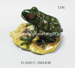 China hot sale jeweled enamel frog prince trinket box Pewter alloy antique plated Frog Jeweled Trinket Box supplier