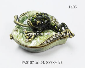 China Frog jewelry trinket box metal jewelry box crystal jewellery box supplier