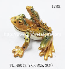China The Frog Prince with baby beautiful shape metal jewelry box antique metal jewelry box supplier