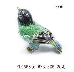 China Animal Bird Trinket Box Animal Jewelry Box Blue Bird Metal trinket box supplier