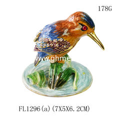 China Top sale bird shaped metal jewelry box bird enamel trinket boxes supplier