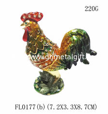 China Decorative Alloy Rooster Jewelry Boxes High quality rooster shape jewelry box supplier